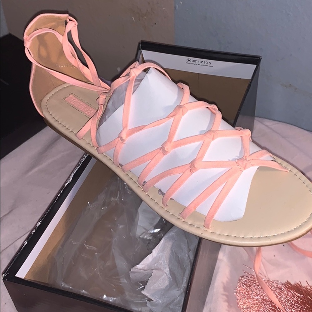 New Pink Rose Gladiator Sandals